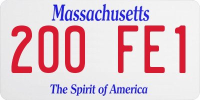 MA license plate 200FE1