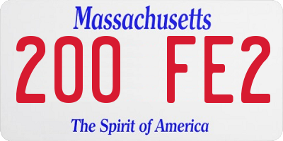 MA license plate 200FE2