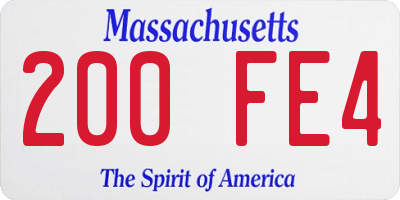 MA license plate 200FE4