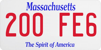 MA license plate 200FE6
