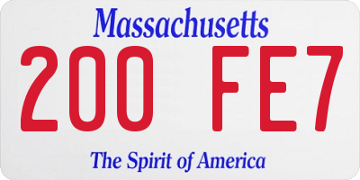 MA license plate 200FE7