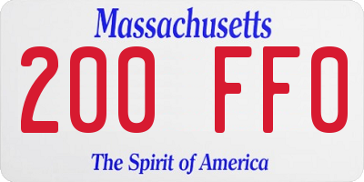 MA license plate 200FF0