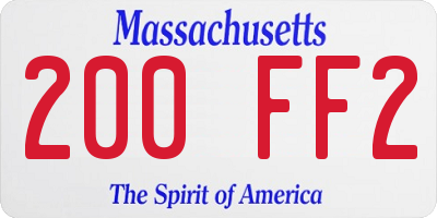 MA license plate 200FF2