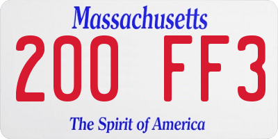 MA license plate 200FF3