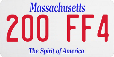 MA license plate 200FF4