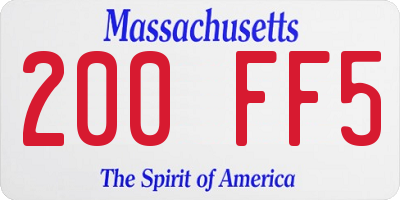 MA license plate 200FF5