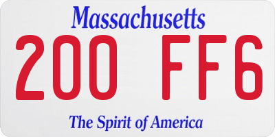 MA license plate 200FF6