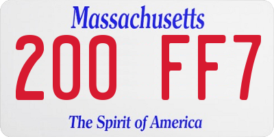 MA license plate 200FF7