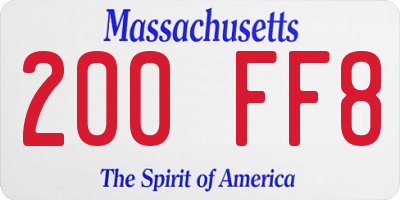 MA license plate 200FF8