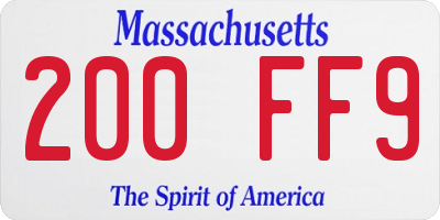 MA license plate 200FF9
