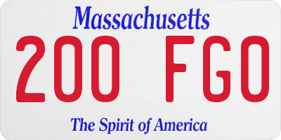 MA license plate 200FG0
