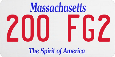 MA license plate 200FG2