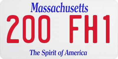 MA license plate 200FH1