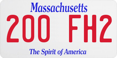 MA license plate 200FH2