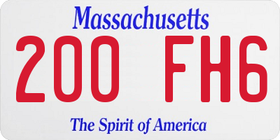 MA license plate 200FH6