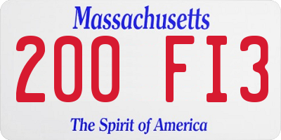 MA license plate 200FI3