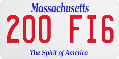 MA license plate 200FI6