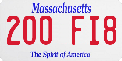 MA license plate 200FI8
