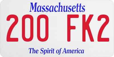 MA license plate 200FK2