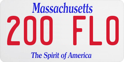 MA license plate 200FL0