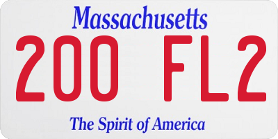 MA license plate 200FL2