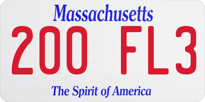MA license plate 200FL3