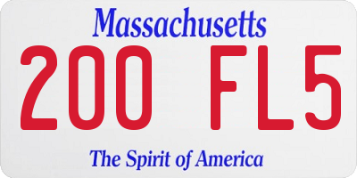 MA license plate 200FL5