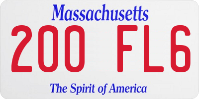 MA license plate 200FL6
