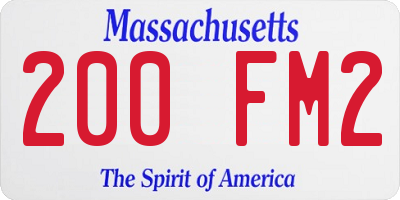 MA license plate 200FM2