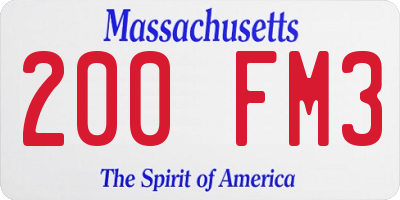 MA license plate 200FM3