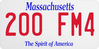 MA license plate 200FM4