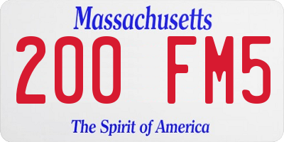 MA license plate 200FM5