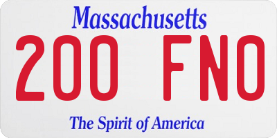 MA license plate 200FN0