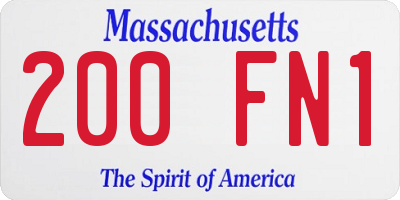 MA license plate 200FN1