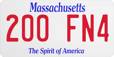 MA license plate 200FN4