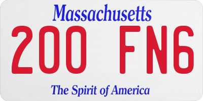 MA license plate 200FN6