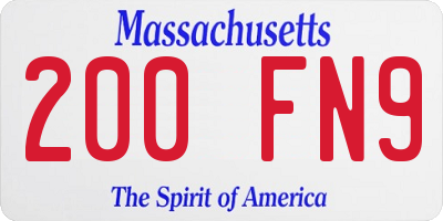 MA license plate 200FN9