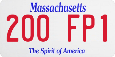 MA license plate 200FP1