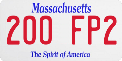 MA license plate 200FP2