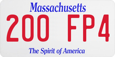 MA license plate 200FP4