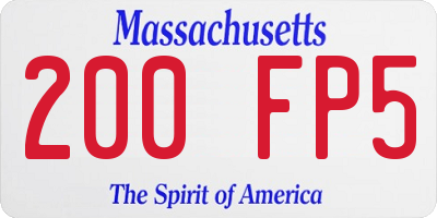 MA license plate 200FP5