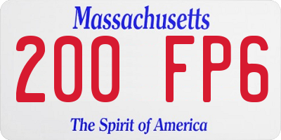 MA license plate 200FP6