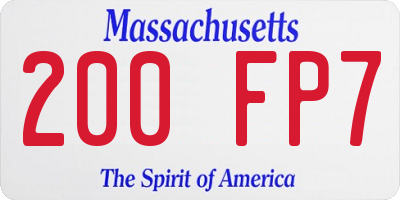 MA license plate 200FP7