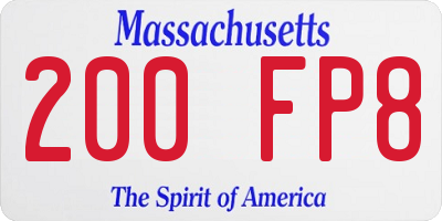 MA license plate 200FP8