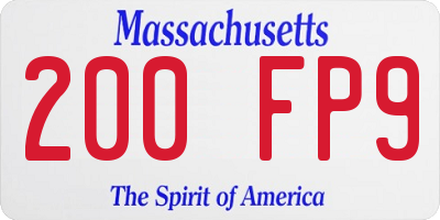 MA license plate 200FP9