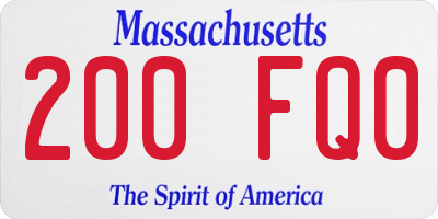 MA license plate 200FQ0