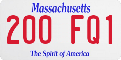 MA license plate 200FQ1