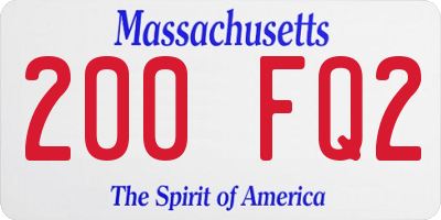 MA license plate 200FQ2