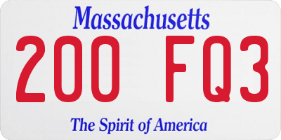 MA license plate 200FQ3