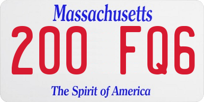 MA license plate 200FQ6